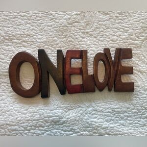 ONE LOVE wooden wall decor - made of one piece of solid wood